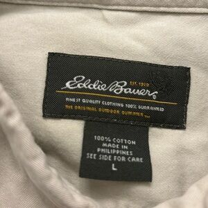 Eddie Bauer men’s light tan long sleeve shirt.